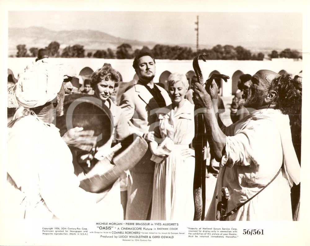 Fotografia d epoca originale 1955 OASIS Pierre BRASSEUR e incantatore di serpenti Foto di scena 1