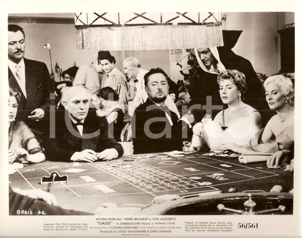1955 OASIS Pierre BRASSEUR Michèle MORGAN Cornell BORCHERS al Casinò *Foto scena