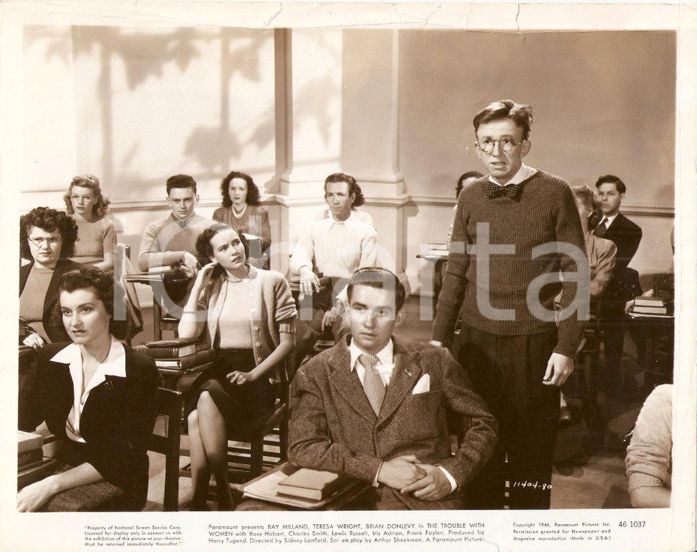 Fotografia d epoca originale 1947 TROUBLE WITH WOMEN Teresa WRIGHT Charles SMITH Foto di scena DANNEGGIATA 1