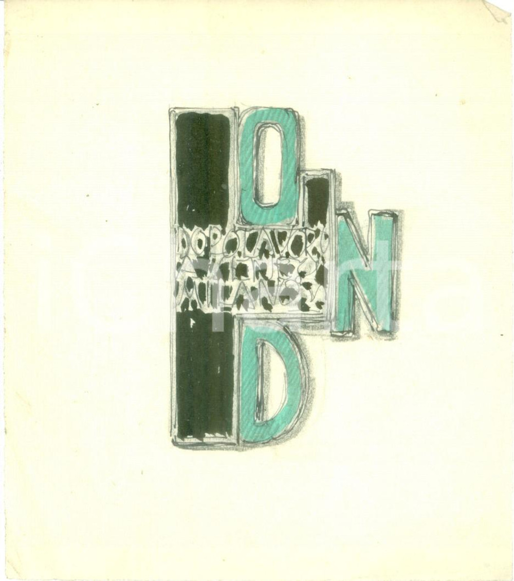 Stampa, bozzetto originale 1935 ca MILANO O.N.D. Dopolavoro SENESI Bozzetto DISEGNATO A MANO per medaglia 1