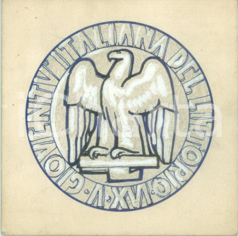 Stampa, bozzetto originale 1938 MILANO ? GIL Gioventù Italiana Littorio Bozzetto DISEGNATO A MANO medaglia 1