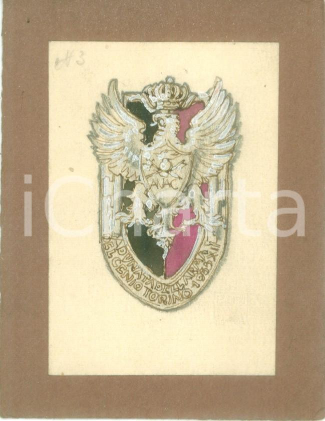 Stampa, bozzetto originale 1935 TORINO Adunata dell Arma del Genio Bozzetto DISEGNATO A MANO per medaglia 1