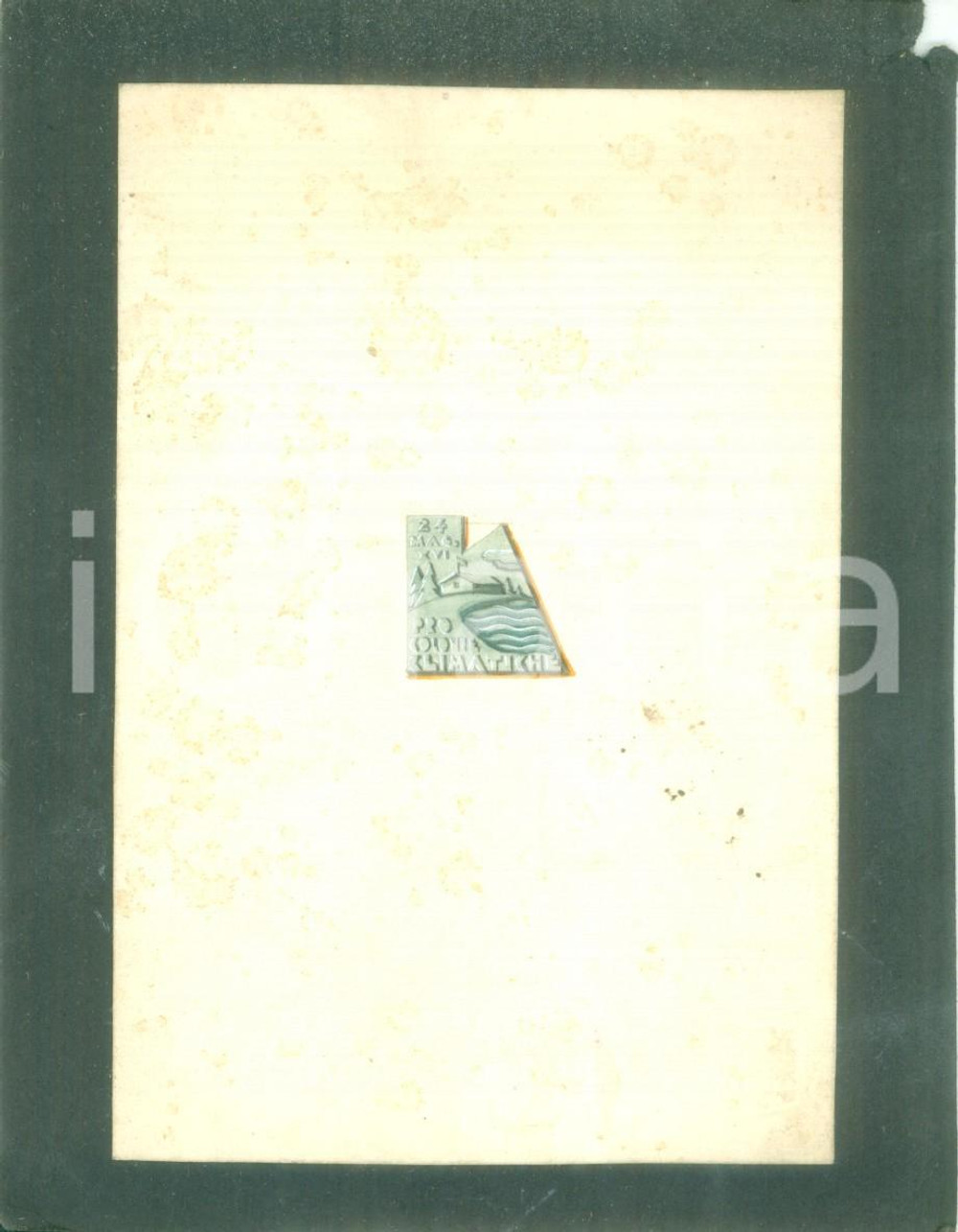 Stampa, bozzetto originale 1938 FASCISMO Pro colonie climatiche Bozzetto DISEGNATO A MANO per medaglietta 1