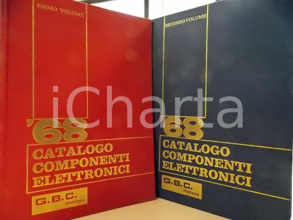 Materiale pubblicitario d’epoca 1968 MILANO GBC ITALIANA Catalogo componenti elettronici ILLUSTRATO 2 voll. 1
