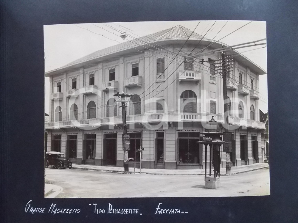 Fotografia d epoca originale 1920 ca BANGKOK Grande magazzino Tipo Rinascente  Facciata  Foto RARA 1