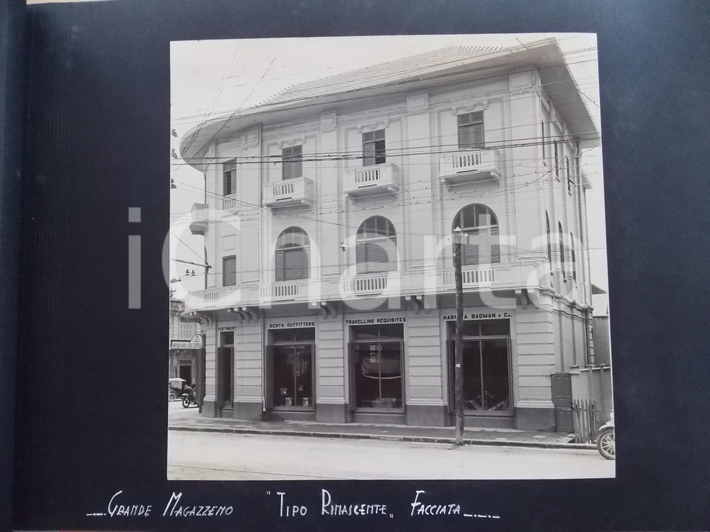 Fotografia d epoca originale 1920 ca BANGKOK Grande magazzino Tipo Rinascente  Facciata Foto RARA 1