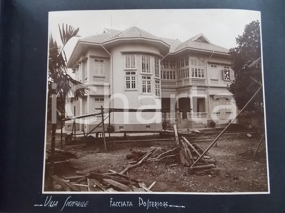 Fotografia d epoca originale 1920 ca BANGKOK Nuova villa signorile  Facciata posteriore Foto ARCHITETTURA 1