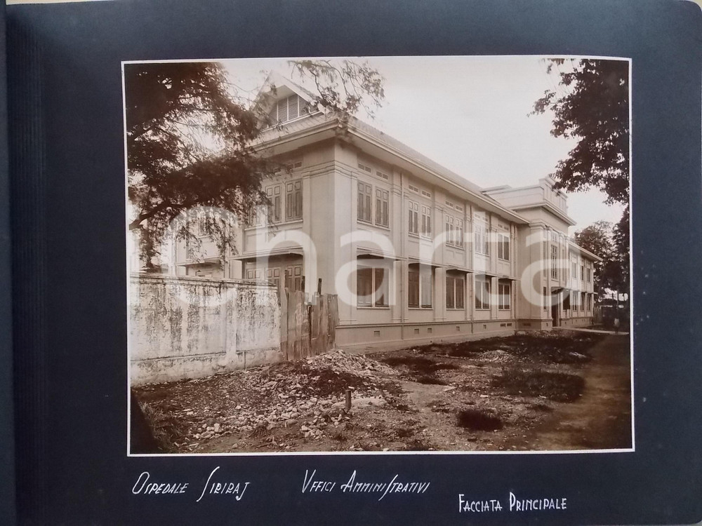 Fotografia d epoca originale 1920 ca BANGKOK Ospedale SIRIRAJ Uffici  Facciata principale Foto RARA 1