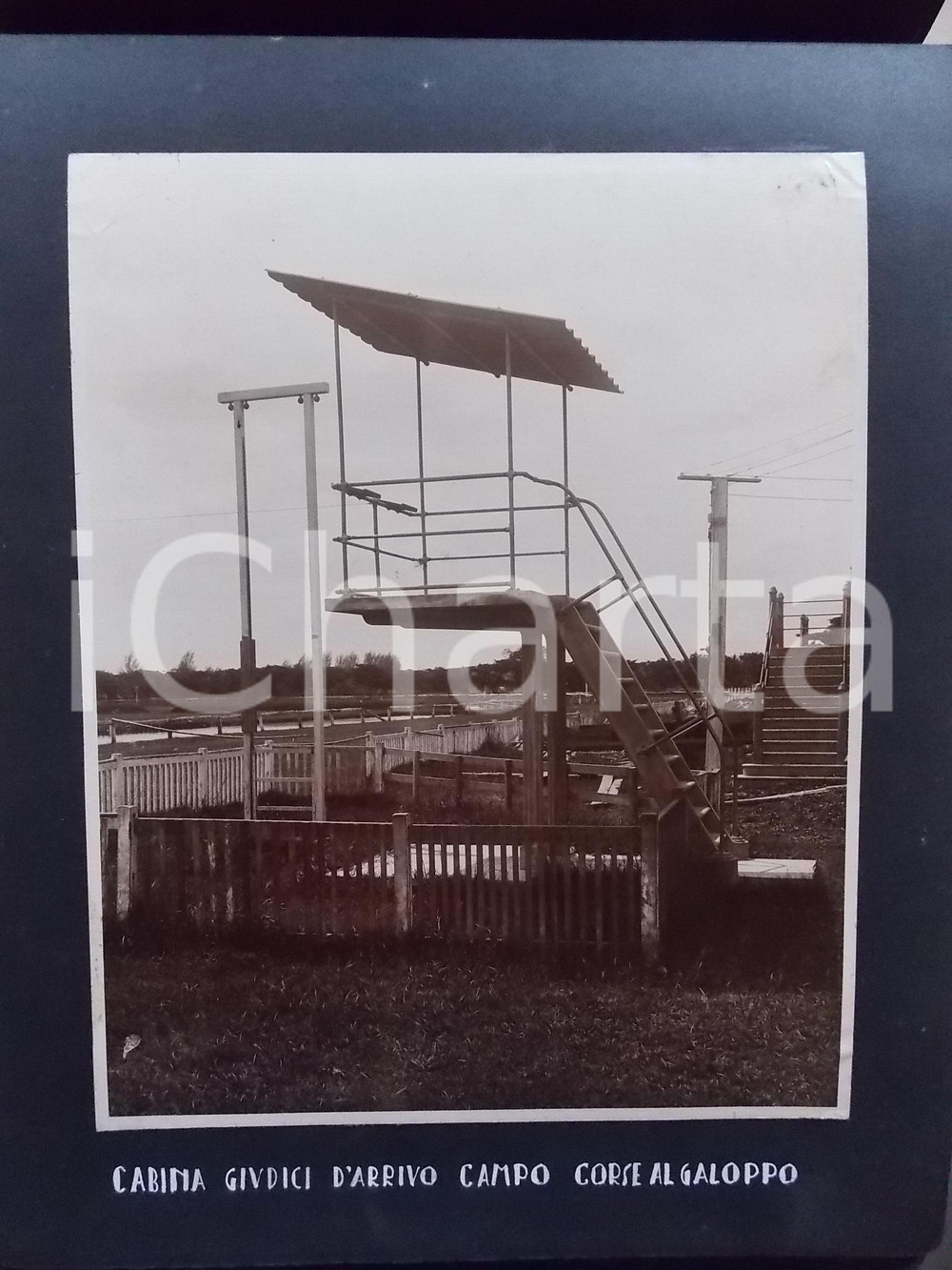Fotografia d epoca originale 1920 ca BANGKOK Ippodromo Corse al galoppo  Cabina giudici d arrivo Foto 1