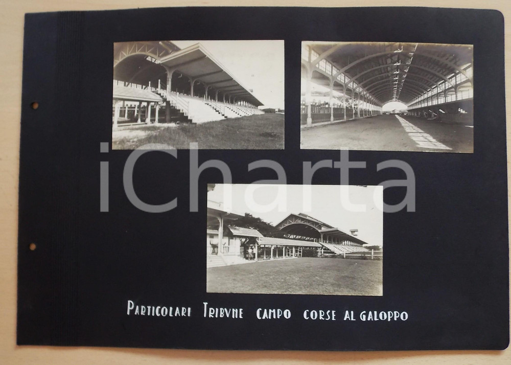 Fotografia d epoca originale 1920 ca BANGKOK Ippodromo  Campo corse galoppo  Tribune  Lotto 3 foto RARE 1