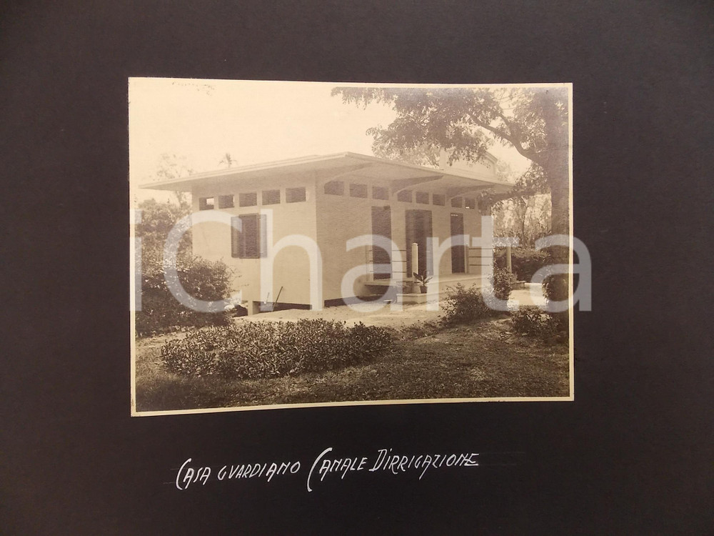 Fotografia d epoca originale 1920 ca BANGKOK Canale d irrigazione  Casa del guardiano  Foto ARCHITETTURA 1