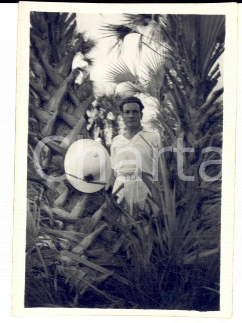 Fotografia d epoca originale 1935 A.O.I. MASSAUA ERITREA Ritratto Romeo TIPPOLOTTI Capo meccanico Foto 6x9 1
