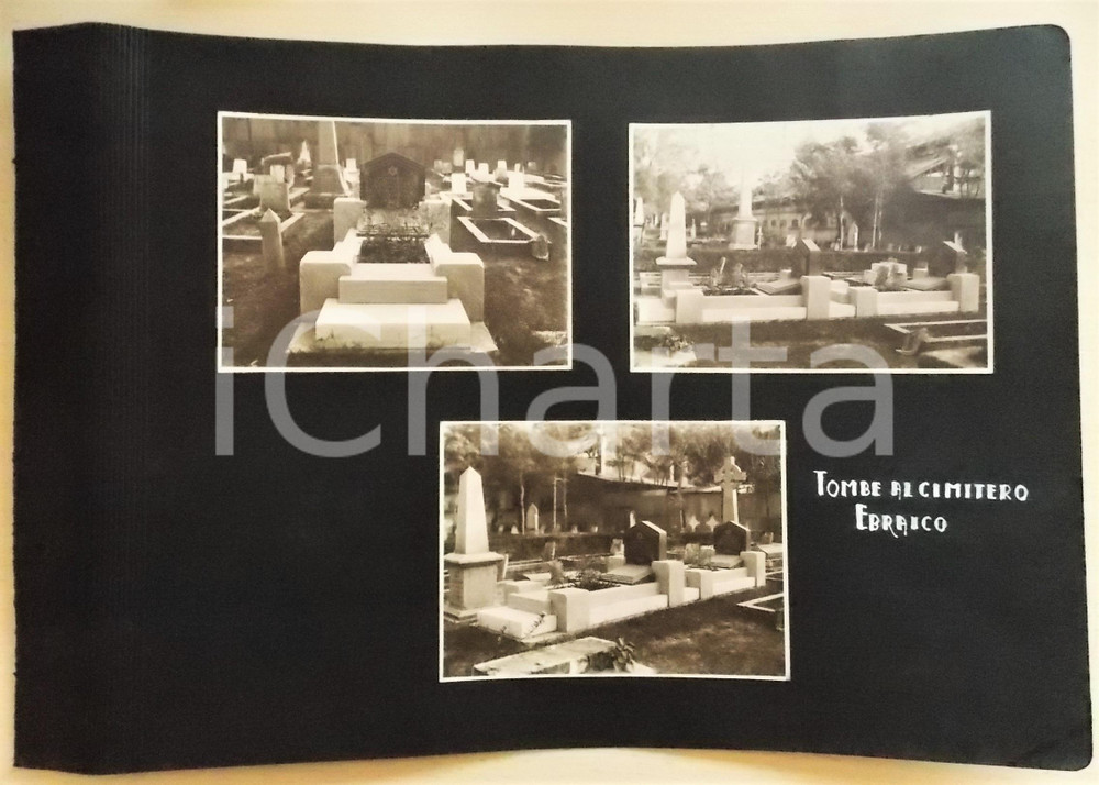 Fotografia d epoca originale 1920 ca BANGKOK THAILANDIA Tombe al cimitero ebraico Lotto 3 foto RARE 1
