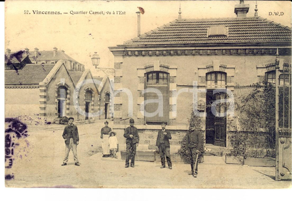 Cartolina originale da collezione 1910 ARMEE DE TERRE VINCENNES F Quartier CARNOT vu Ã  l Est Carte postale 1