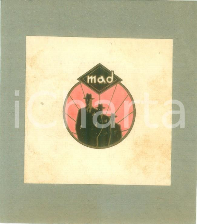 Stampa, bozzetto originale 1935 ca MILANO Abbigliamento MAD Bozzetto DISEGNATO A MANO per medaglietta 1