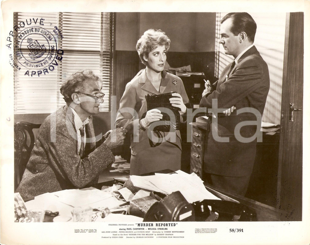 Fotografia d epoca originale 1958 MURDER REPORTED Paul CARPENTER Melissa STRIBLING Fotografia 1