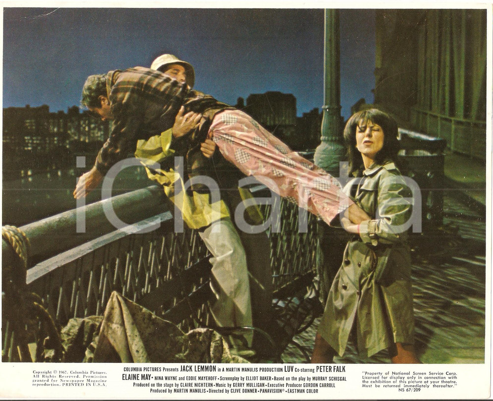 Fotografia d epoca originale 1967 LUV Jack LEMMON Peter FALK  Elaine MAY Movie by Clive DONNER Manifestino 1