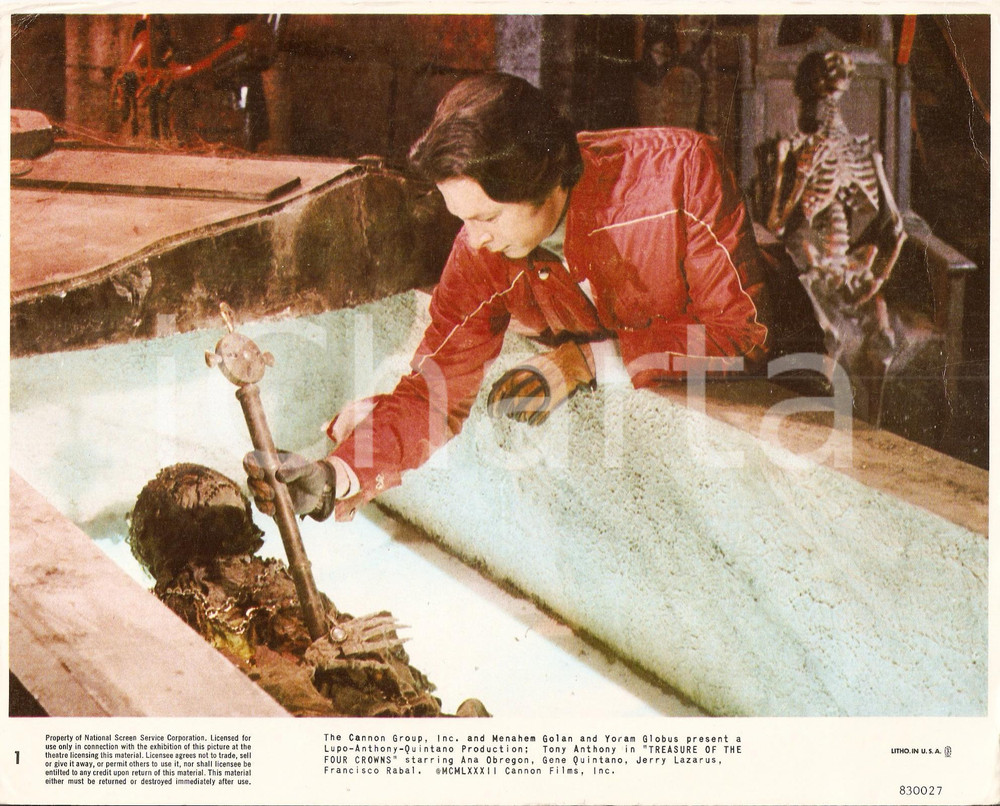 Oggetto da collezione cartaceo 1983 TREASURE OF THE FOUR CROWNS Tony ANTHONY trafuga tesori mummia Lobby Card 1