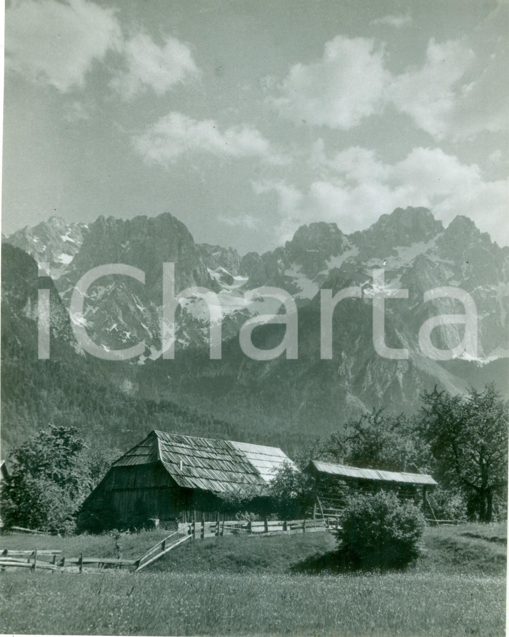 Fotografia d epoca originale 1960 ca KRANJSKA GORA SLOVENIA La vallata di GOZD MARTULJEK Vera fotografia 1