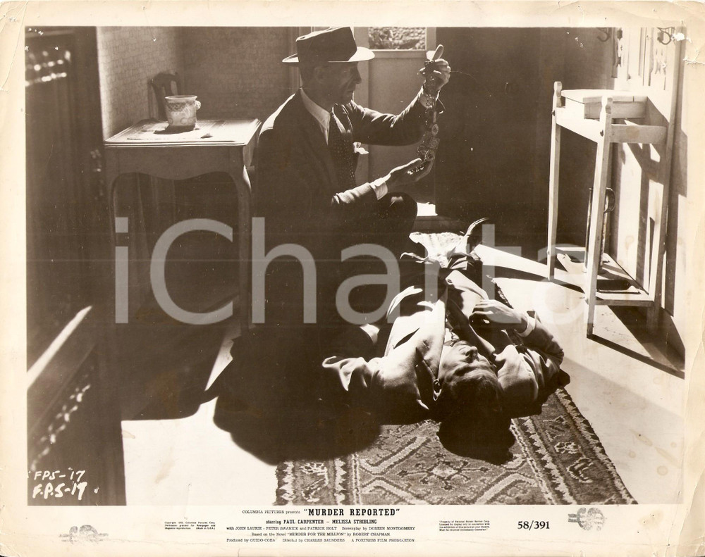 Fotografia d epoca originale 1958 MURDER REPORTED Movie by Charles SAUNDERS Foto DANNEGGIATA 1