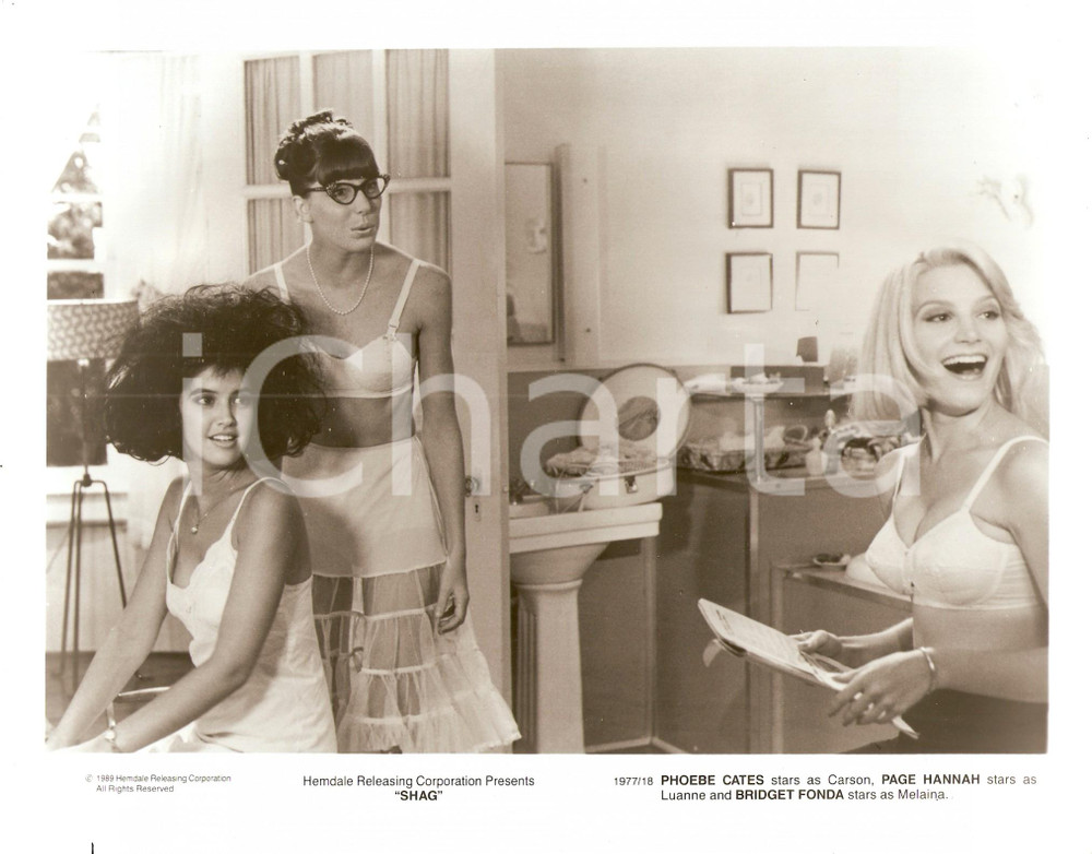 Fotografia d epoca originale 1989 SHAG Phoebe CATES Page HANNAH Bridget FONDA wears lingerie Foto 1