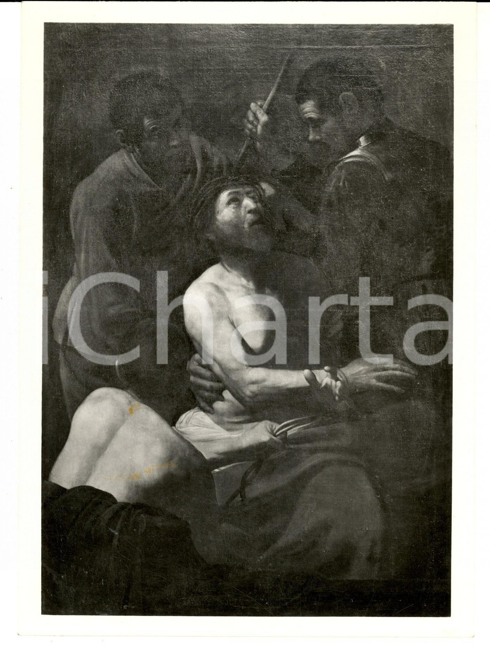 Fotografia d epoca originale 1951 MILANO Mostra CARAVAGGIO Incoronazione di spine Foto 17x21 cm 1