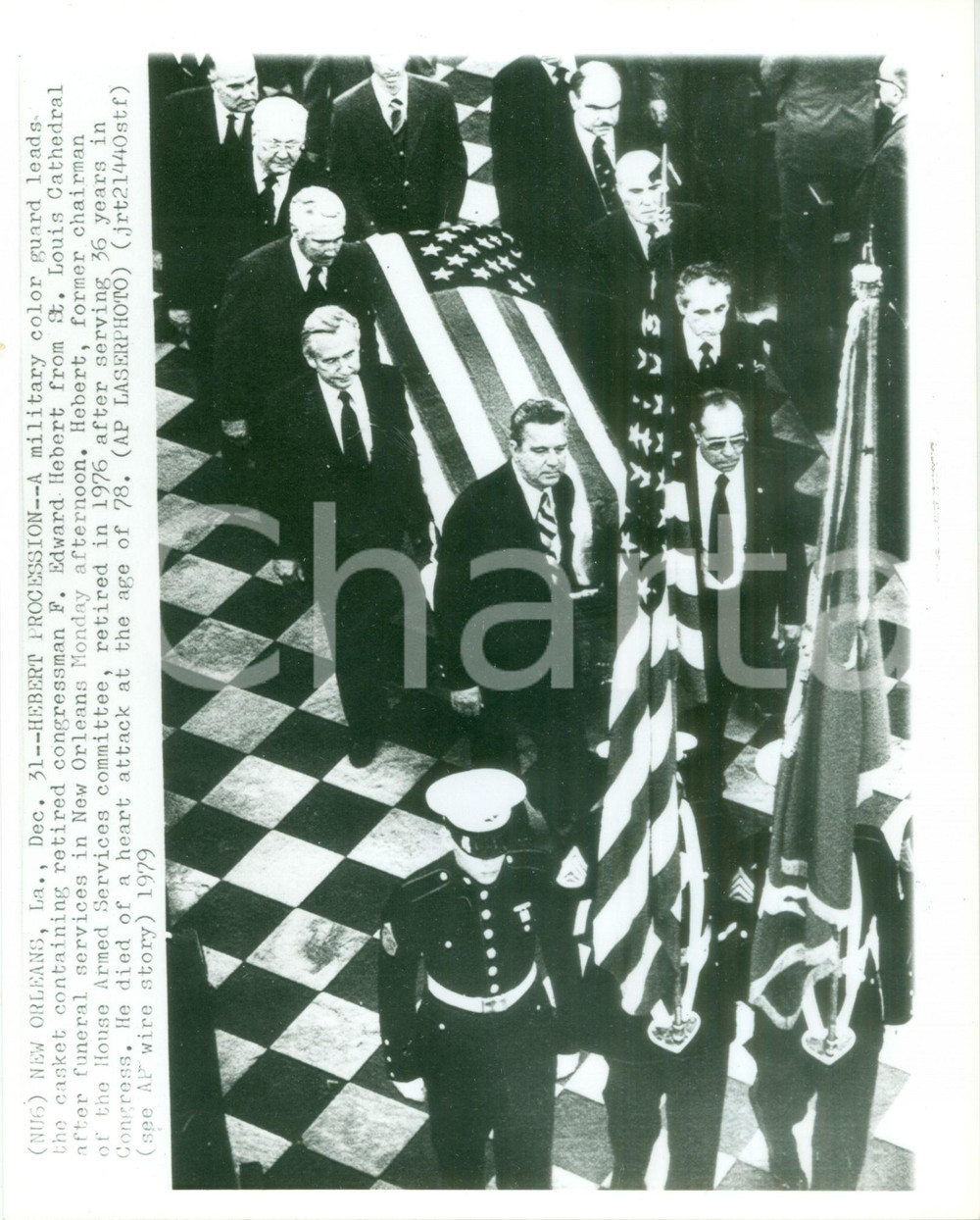 Fotografia d epoca originale 1979 NEW ORLEANS USA Corteo funebre del Congressman Edward HERBERT Fotografia 1