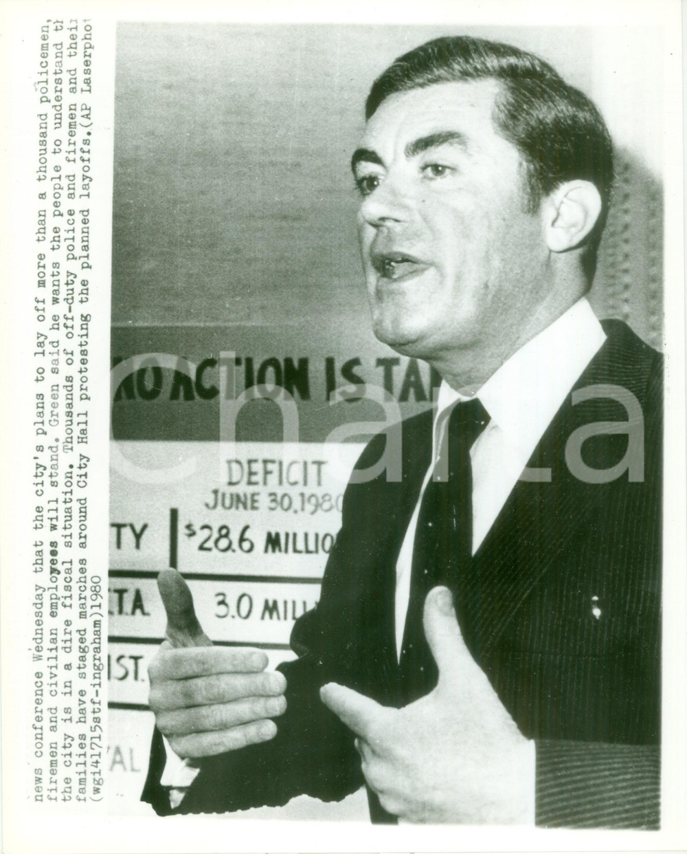 Fotografia d epoca originale 1980 NEW YORK CITY USA Manifestazioni contro licenziamenti in polizia Foto 1