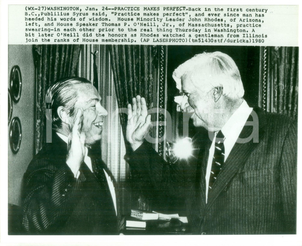 Fotografia d epoca originale 1980 WASHINGTON USA John RHODES Thomas O  NEILL battono il cinque Fotografia 1