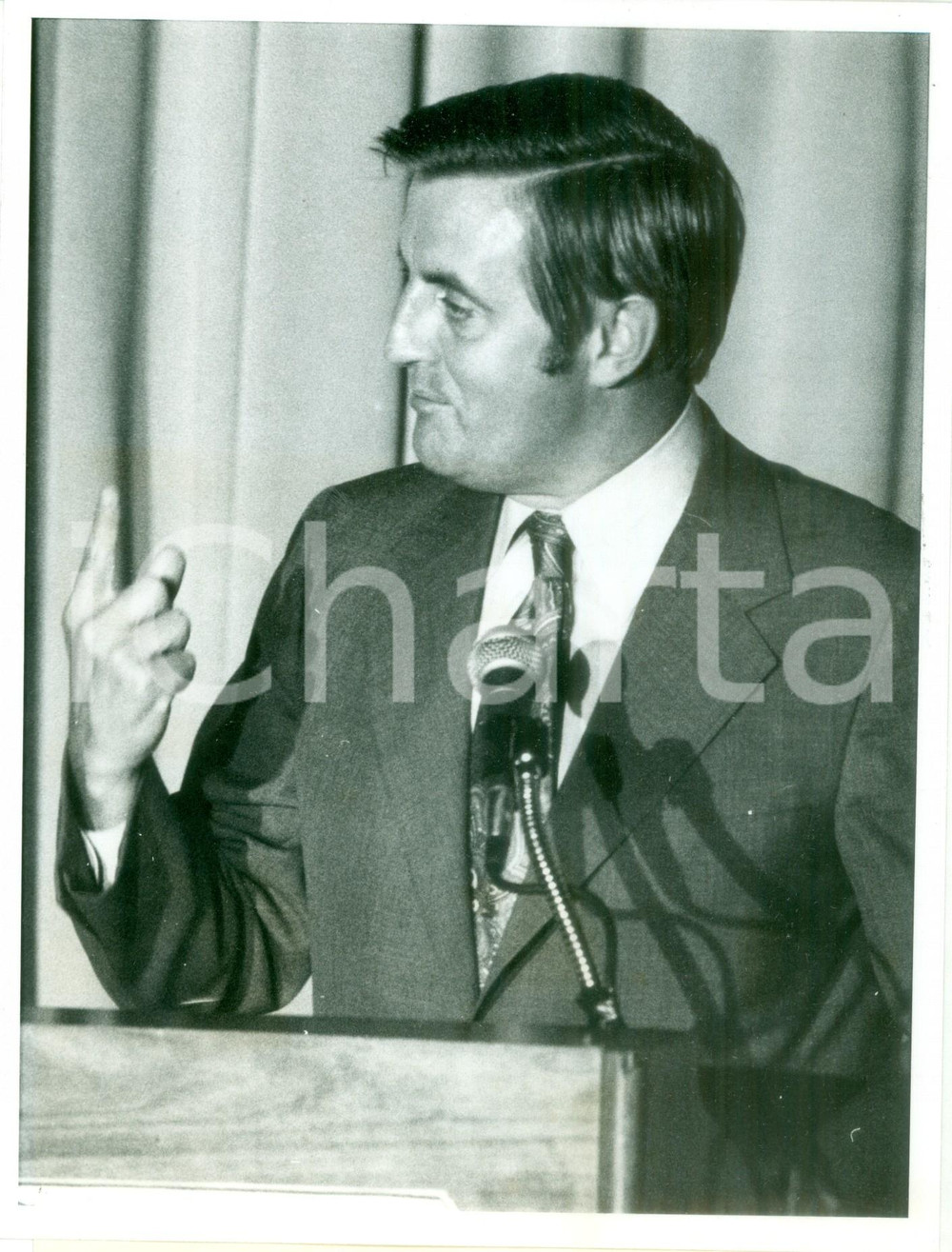 Fotografia d epoca originale 1977 NEW YORK CITY Vicepresidente Walter MONDALE a una tavola rotonda Foto 1