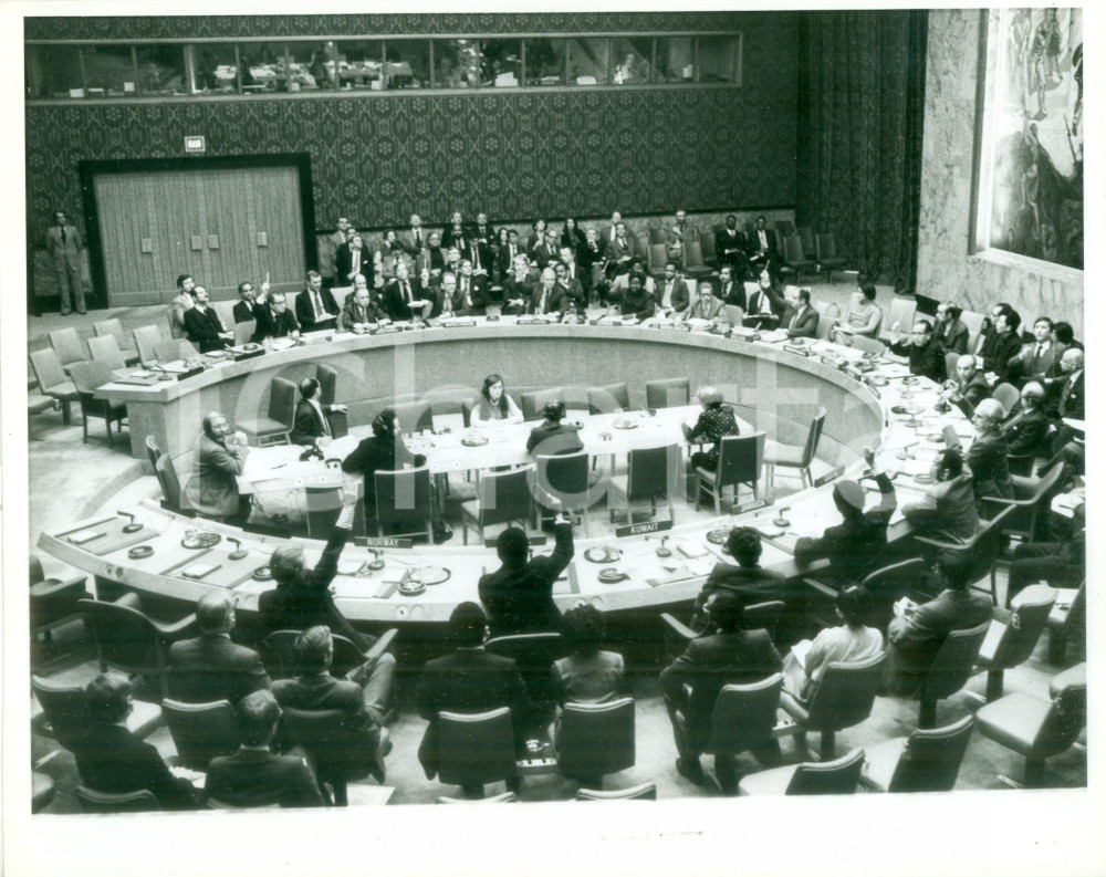 Fotografia d epoca originale 1979 NEW YORK Assemblea NAZIONI UNITE vota sanzioni economiche IRAN Fotografia 1