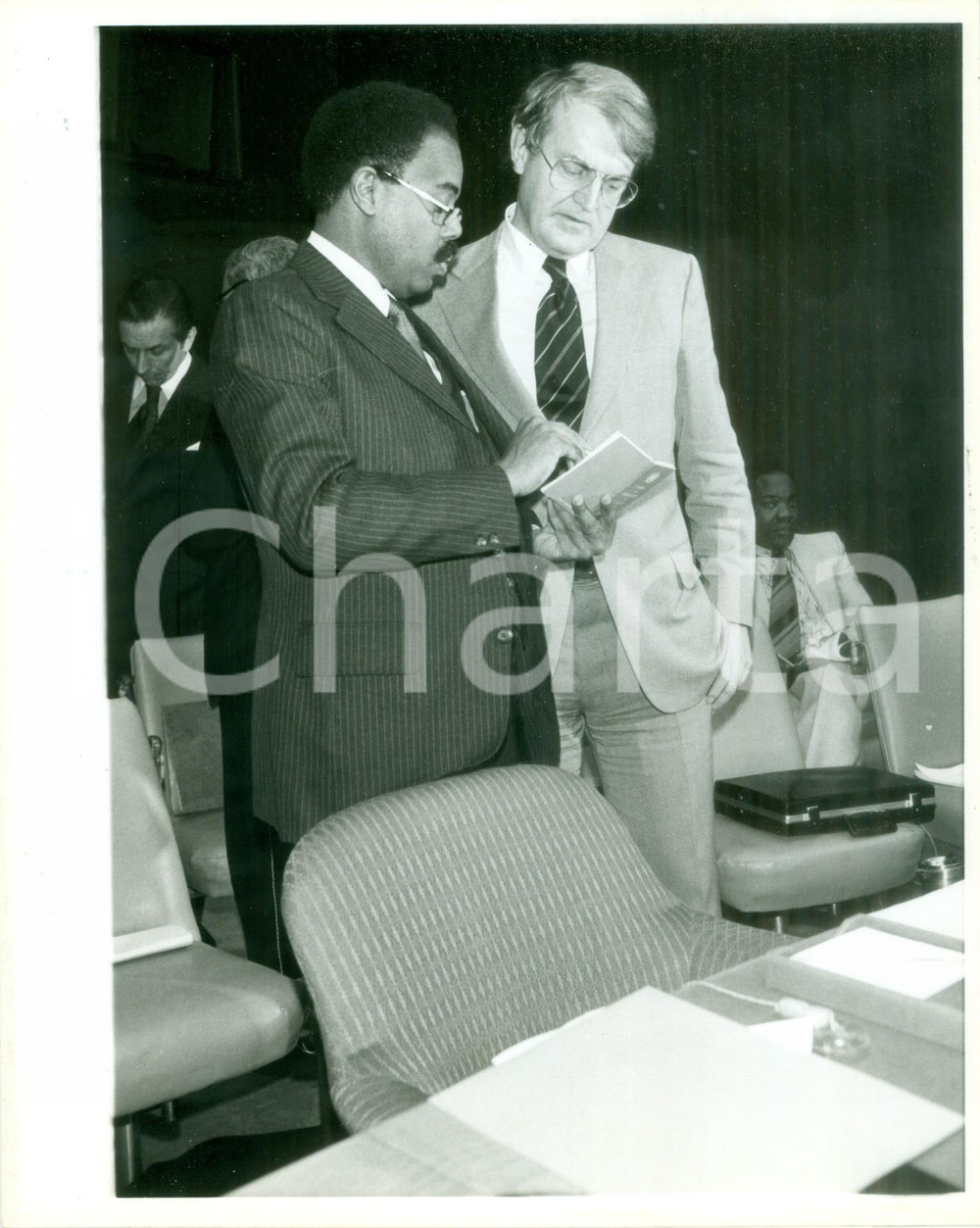 Fotografia d epoca originale 1979 NEW YORK Donald McHENRY William VANDEN HEUVEL Nazioni Unite Fotografia 1