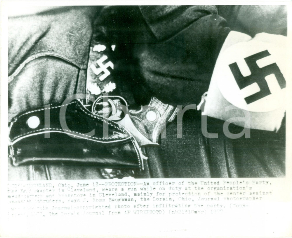 Fotografia d epoca originale 1977 CLEVELAND USA Un ufficiale dello United People s Party Fotografia 1