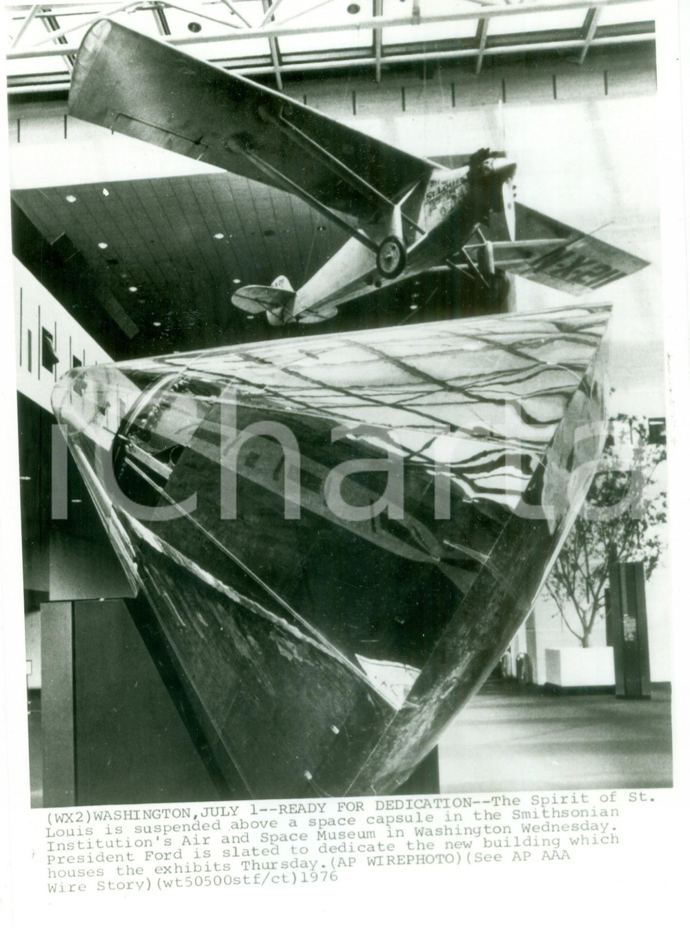 Fotografia d epoca originale 1976 WASHINGTON Aereo SPIRIT OF ST. LOUIS allo Smithsonian Fotografia 1