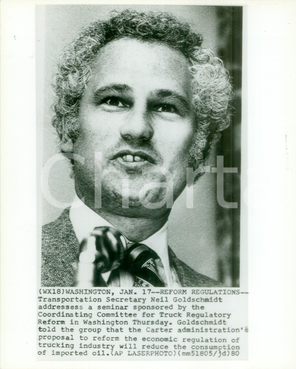 Fotografia d epoca originale 1980 WASHINGTON USA Neil GOLDSCHMIDT a un seminario sui trasporti Fotografia 1