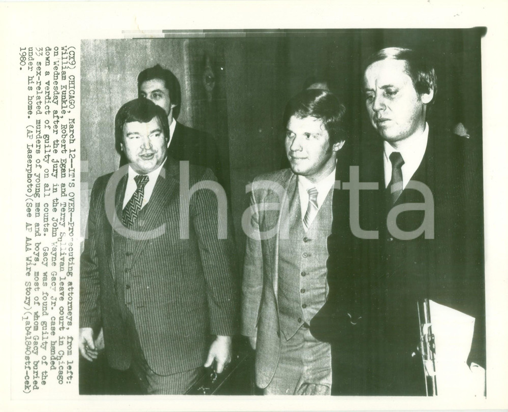 Fotografia d epoca originale 1980 CHICAGO Avvocati William KUNKLE Robert EGAN Terry SULLIVAN Fotografia 1