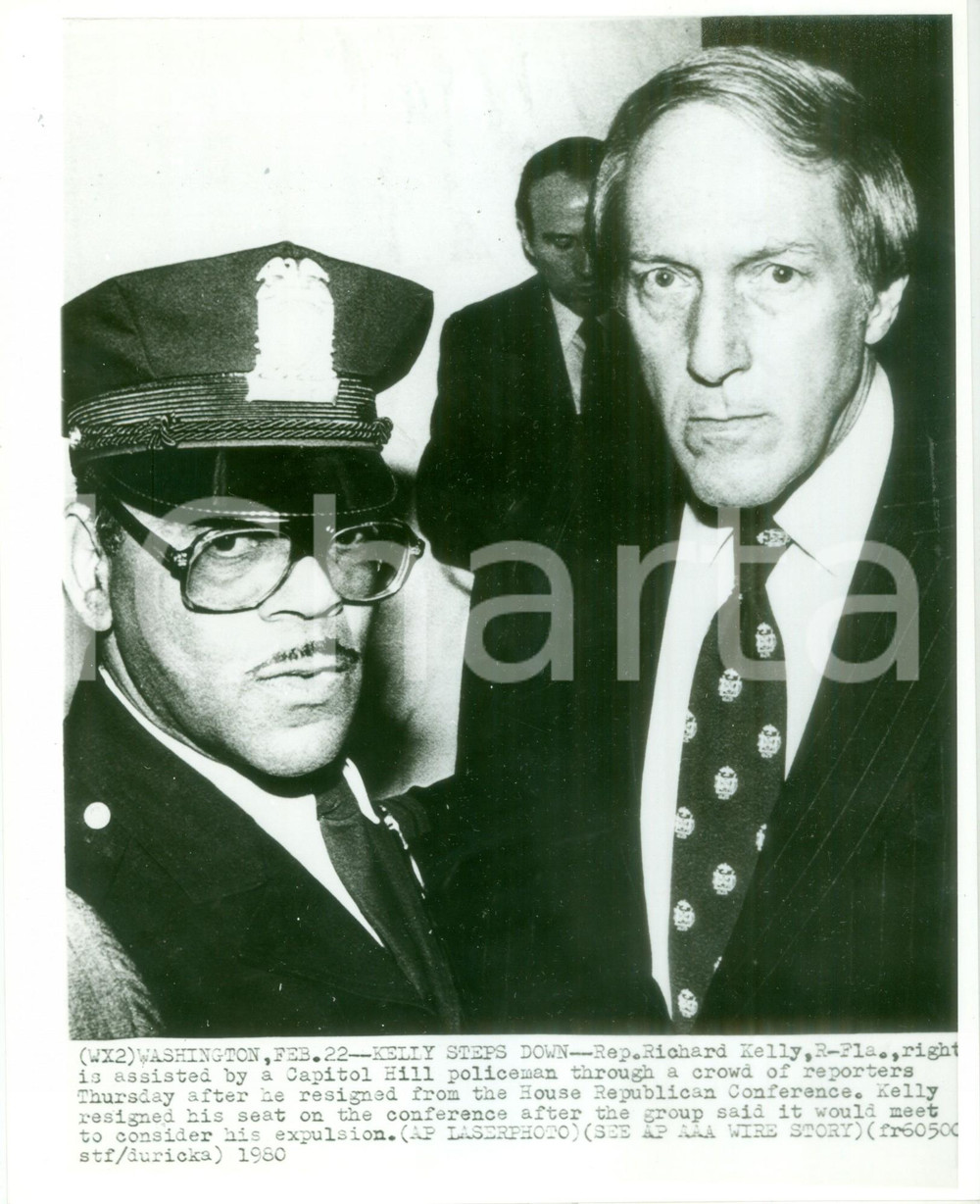 Fotografia d epoca originale 1980 WASHINGTON Richard KELLY con un poliziotto di CAPITOL HILL Fotografia 1