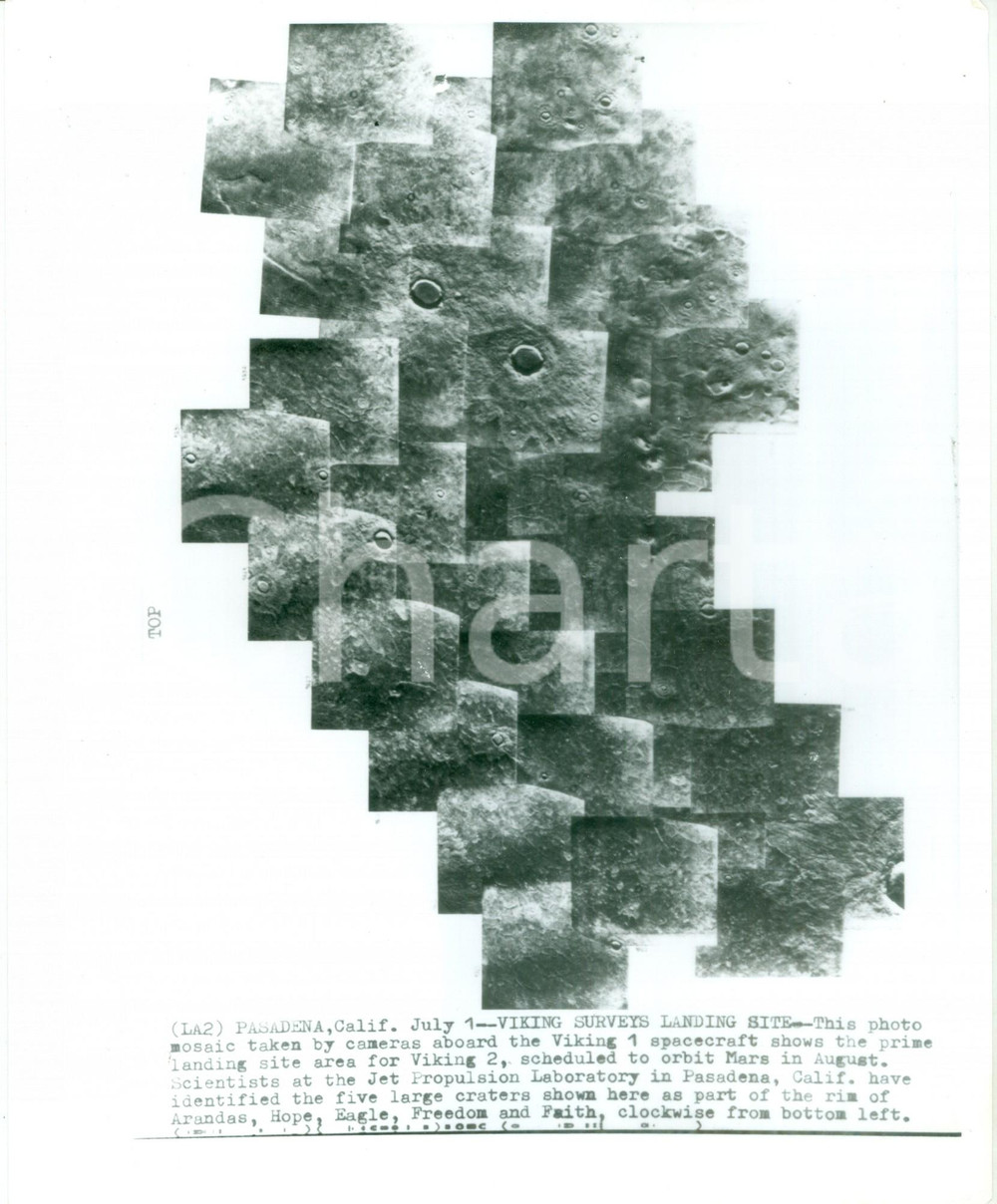 Fotografia d epoca originale 1976 PASADENA USA Siti per l atterraggio del VIKING 1 su MARTE Fotografia 1