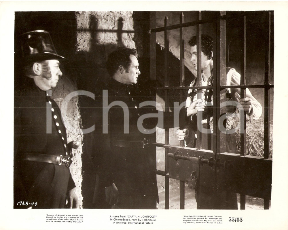 Fotografia d epoca originale 1955 CAPTAIN LIGHTFOOT Rock HUDSON in prigione Regia Douglas SIRK Foto 1