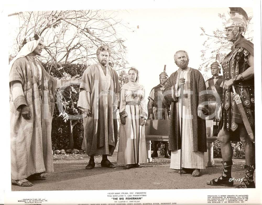 Fotografia d epoca originale 1959 BIG FISHERMAN Howard KEEL Susan KOHNER affrontano legionari romani Foto 1