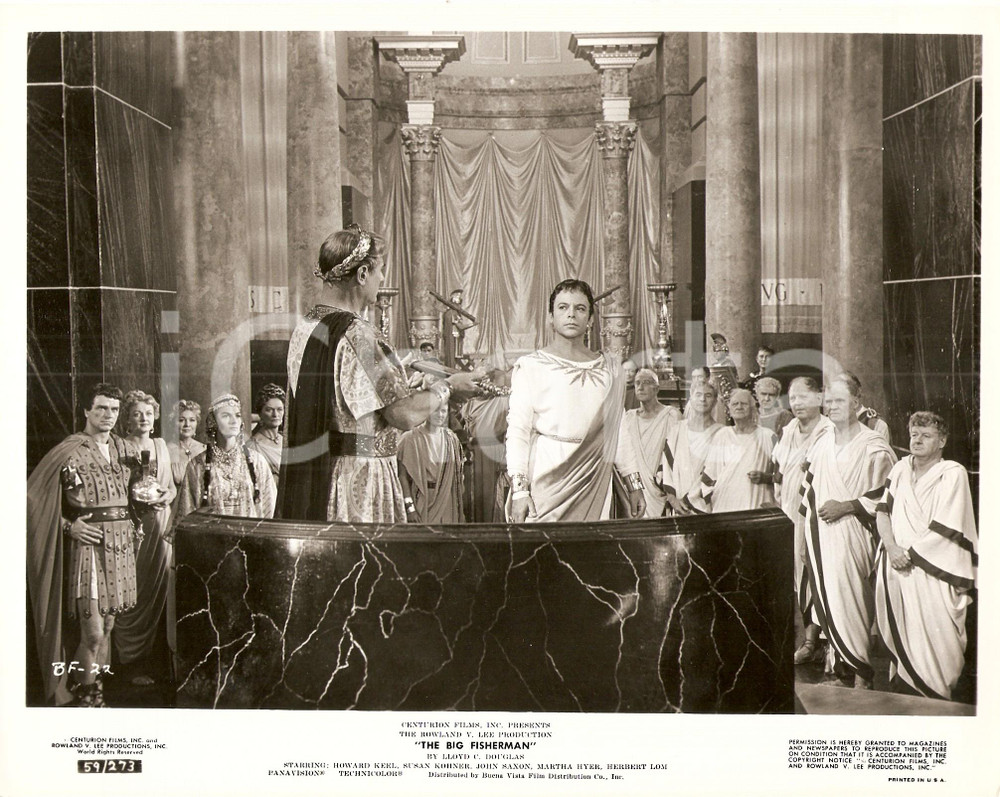 Fotografia d epoca originale 1959 BIG FISHERMAN Herbert RUDLEY consegna gladio Herbert LOM Frank BORZAGE Foto 1