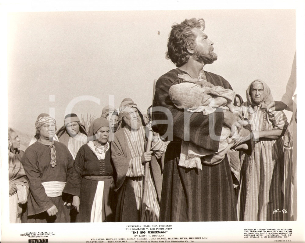 Fotografia d epoca originale 1959 BIG FISHERMAN Howard KEEL con neonato Regia Frank BORZAGE Foto 25 x 20 cm 1