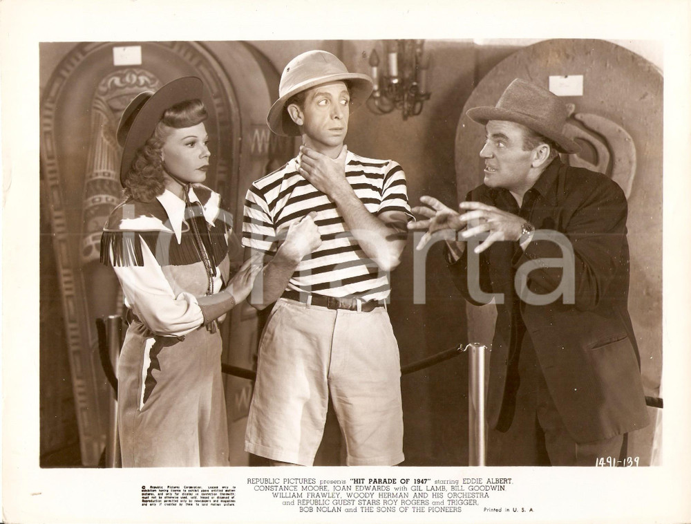 Fotografia d epoca originale HIT PARADE OF 1947 Cowgirl Joan EDWARDS Gil LAMB Richard LANE Museo egizio Foto 1