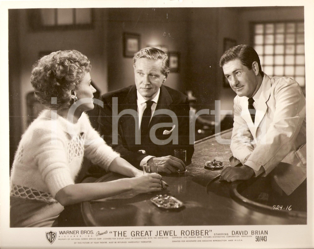 Fotografia d epoca originale 1950 GREAT JEWEL ROBBER Perdita CHANDLER David BRIAN Fred GRAHAM al bar Foto 1
