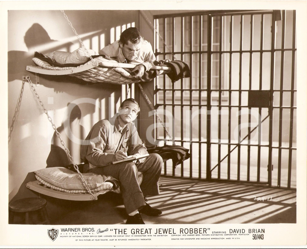 Fotografia d epoca originale 1950 GREAT JEWEL ROBBER David BRIAN Brandina Prigione Regia Peter GODFREY Foto 1