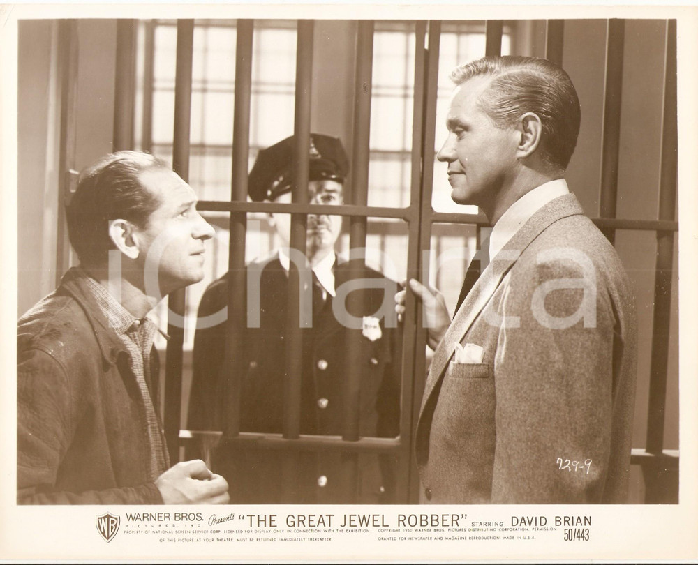 Fotografia d epoca originale 1950 GREAT JEWEL ROBBER David BRIAN Ned GLASS in prigione Peter GODFREY Foto 1