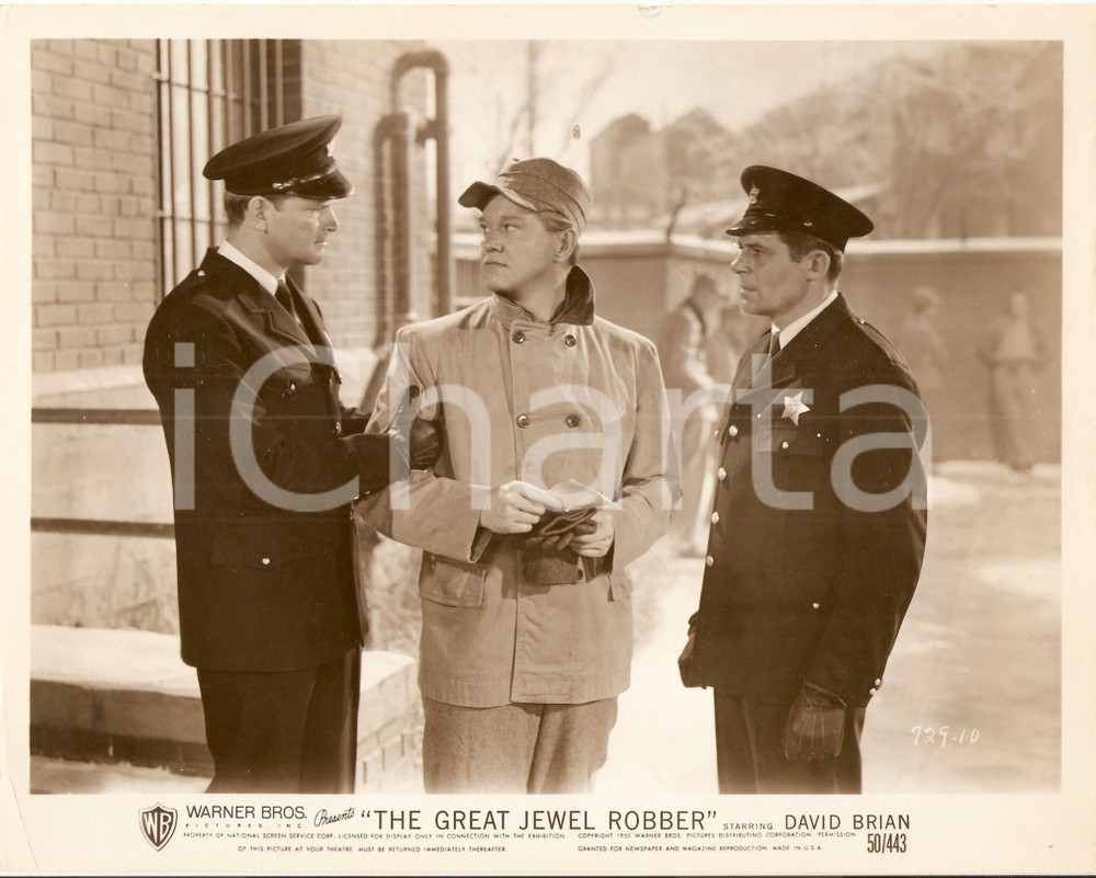 Fotografia d epoca originale 1950 GREAT JEWEL ROBBER David BRIAN catturato da polizia Peter GODFREY Foto 1