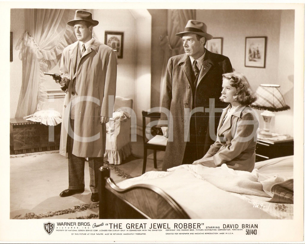 Fotografia d epoca originale 1950 GREAT JEWEL ROBBER Marjorie REYNOLDS Charles LANG Pistola Pete GODFREY Foto 1