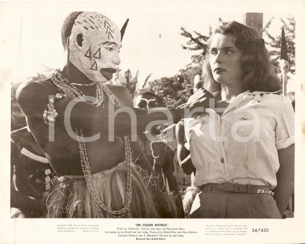 Fotografia d epoca originale 1954 GOLDEN MISTRESS Cannibal tortura Rosemarie STACK Regia Abner BIBERMAN Foto 1
