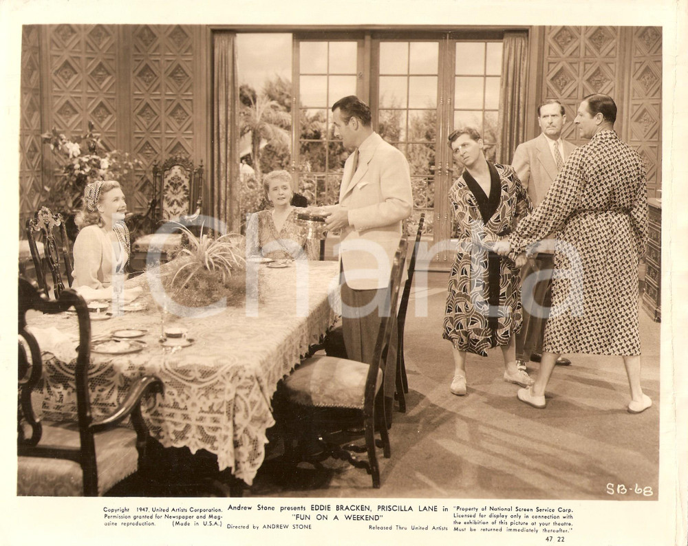 Fotografia d epoca originale 1947 FUN ON A WEEKEND Eddie BRACKEN Priscilla LANE Arthur TREACHER Lite Foto 1